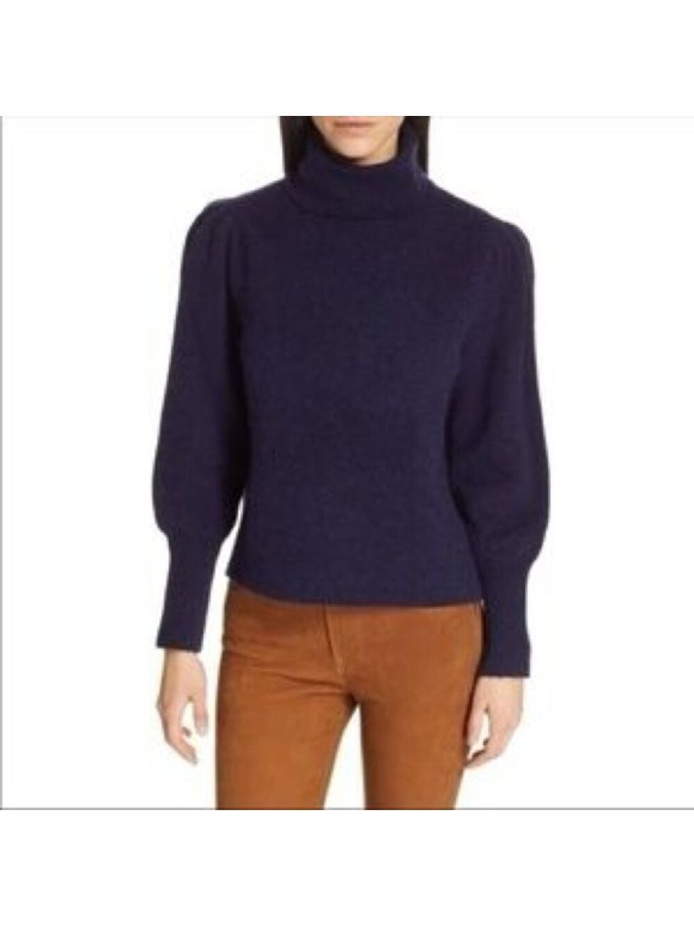 Frame Denim Merino Wool Blend Turtleneck Sweater- Navy
Size XS